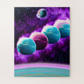 Impressionist Cosmic Amazing Paarse Universe Space Legpuzzel (Verticaal)