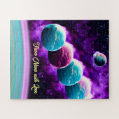 Impressionist Cosmic Turquoise en Paarse Universe Legpuzzel (Horizontaal)