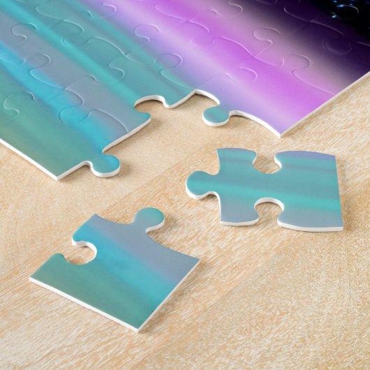 Impressionist Cosmic Turquoise en Paarse Universe Legpuzzel (Zijkant)