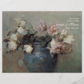 Impressionist Cream Pink Roses - Weddenschap (Voorkant)