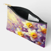 Impressionist Daffodil Floral Paarse gele kunst Etui (Open)
