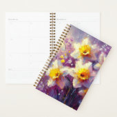 Impressionist Daffodil Floral Paarse gele kunst Planner (Display)