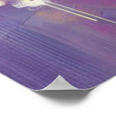 Impressionist Daffodil Floral Paarse gele kunst Poster (Hoek)