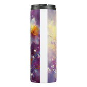 Impressionist Daffodil Floral Paarse gepersonalise Thermosbeker (Achterkant)