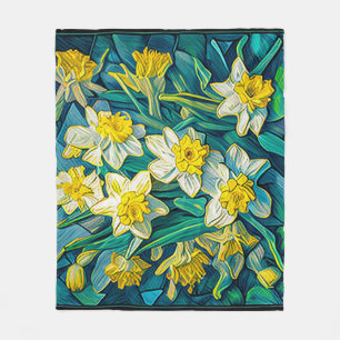 Impressionist Daffodils Fleece Deken