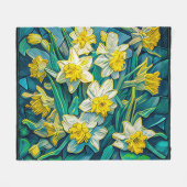 Impressionist Daffodils Fleece Deken (Voorkant (Horizontaal))