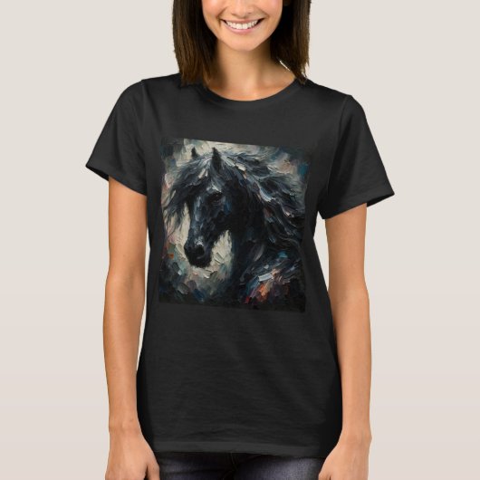 Impressionist donker paard T-shirt (Voorkant)