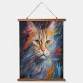 Impressionist Feline Gaze Hangend Wandkleed (Voorkant)