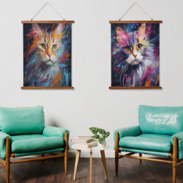Impressionist Feline Gaze Hangend Wandkleed