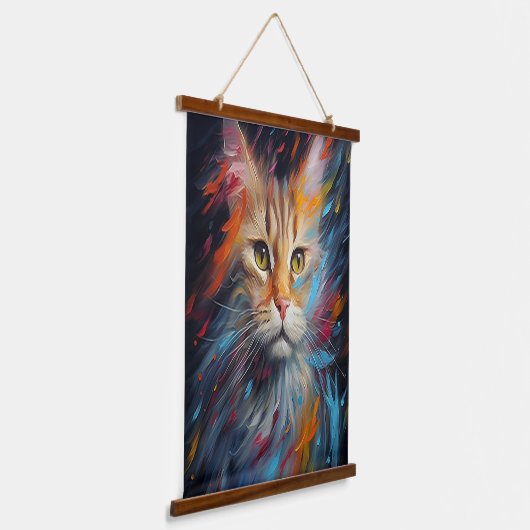 Impressionist Feline Gaze Hangend Wandkleed (Gebogen)