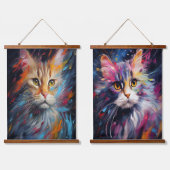 Impressionist Feline Gaze Hangend Wandkleed (Dubbel)