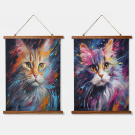 Impressionist Feline Gaze Hangend Wandkleed