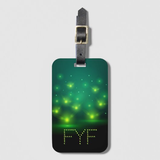Impressionist Fireflies Monogram Bagagelabel (Voorkant (verticaal))