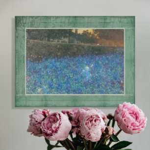 Impressionist Floral Blue Cottage Garden Decoupage Tissuepapier