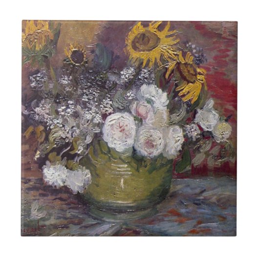 Impressionist Floral still Life - Vincent van Gogh Tegeltje (Voorkant)