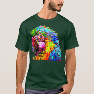 Impressionist Graffiti Parrot Bird Abstract Art T-shirt