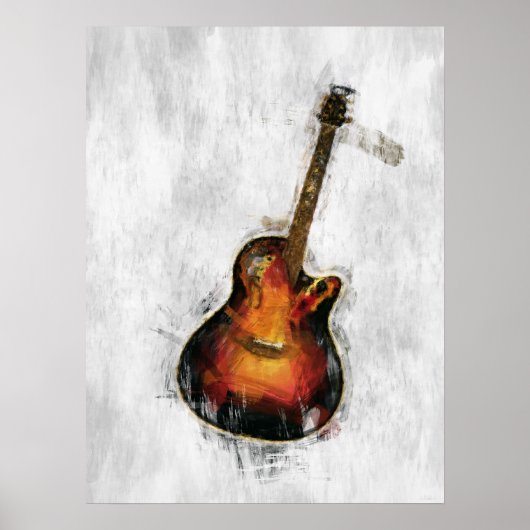 Impressionist Guitar Poster (Voorkant)