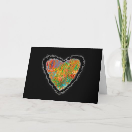 Impressionist Heart Valentijn Love Romance Kaart (Voorkant)