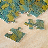Impressionist heeft paraplu nodig op de gele zonni legpuzzel (Zijkant)