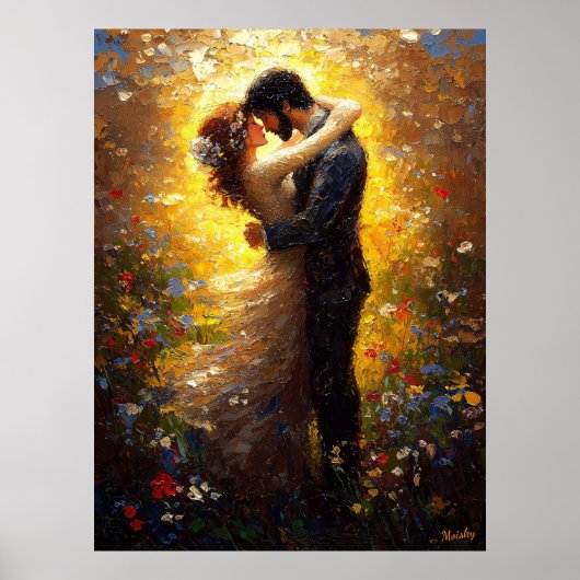 Impressionist inspireerde de kus poster (Voorkant)