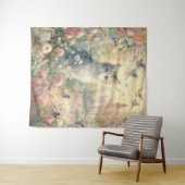 Impressionist Kat en Bloemen Tapestry Wandkleed (In Situ (horizontaal))