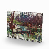 Impressionist Lakeside Bench at Willow Hall Dam Fotoblokken (Rechts)