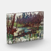 Impressionist Lakeside Bench at Willow Hall Dam Fotoblokken (Links)