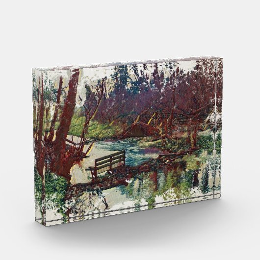 Impressionist Lakeside Bench at Willow Hall Dam Fotoblokken (Links)