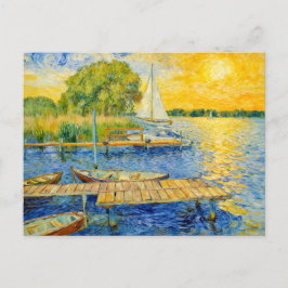Impressionist Lakeside Pier on the Wannsee with Bo Briefkaart