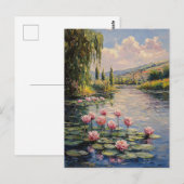 Impressionist Lily Pads Willow Tree Briefkaart (Voorkant / Achterkant)