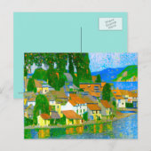 Impressionist  Mediterranean Village by the Sea   Briefkaart (Voorkant / Achterkant)