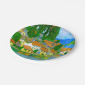 Impressionist  Mediterranean Village by the Sea   Papieren Bordje (Gekanteld)