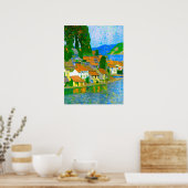 Impressionist Mediterranean Village by the Sea Poster (Keuken)