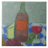 Impressionist nog steeds in leven met keramisch ma tegeltje (Voorkant)