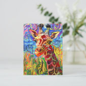 Impressionist Oerwoud Giraffe Portret schilderen Briefkaart (Staand voorkant)