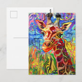 Impressionist Oerwoud Giraffe Portret schilderen Briefkaart (Voorkant / Achterkant)