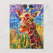 Impressionist Oerwoud Giraffe Portret schilderen Briefkaart (Voorkant)