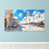 Impressionist picture of Tunesia Canvas Afdruk (Insitu (Houten vloer))