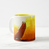 Impressionist Sailing Yacht Atlantic Ceramic Mok (Voorkant links)