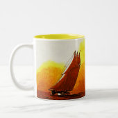 Impressionist Sailing Yacht Atlantic Ceramic Mok (Links)
