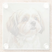 Impressionist Shih Tzu Art Coaster Glazen Onderzetter (Achterkant)