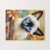 Impressionist Siamese Kitten Legpuzzel (Horizontaal)