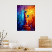 Impressionist Statue of Liberty New York Artwork Poster (Keuken)