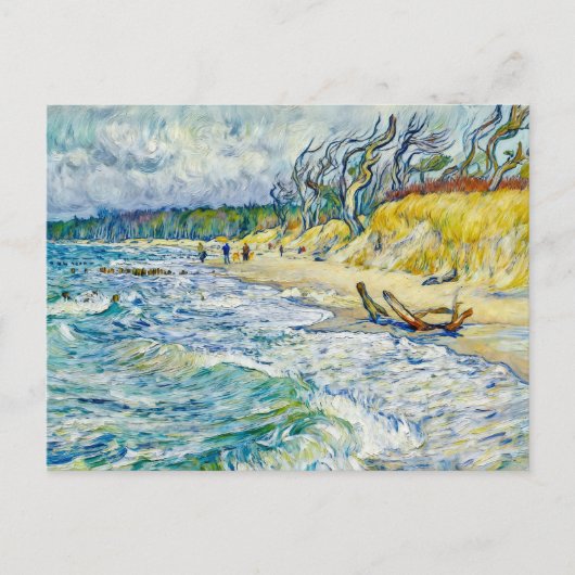 Impressionist Stormy Baltic Sea at the Weststrand  Briefkaart (Voorkant)
