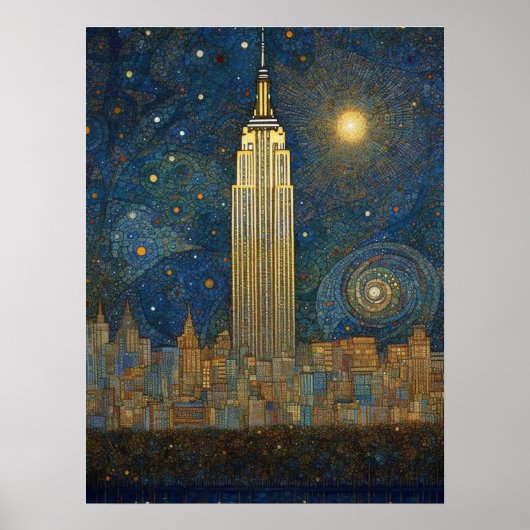 Impressionist Style Empire State Building Poster (Voorkant)