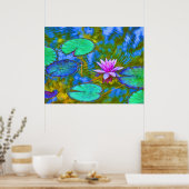 Impressionist Style Lilypad in de Italiaanse tuin Poster (Keuken)