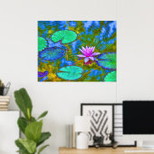 Impressionist Style Lilypad in de Italiaanse tuin Poster (Thuiskantoor)