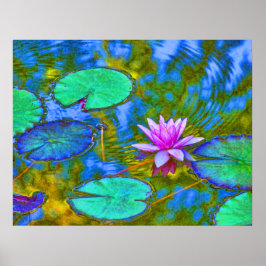 Impressionist Style Lilypad in de Italiaanse tuin Poster