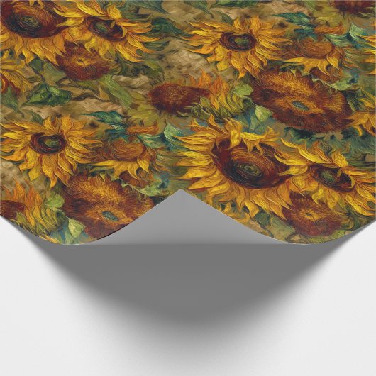 Impressionist Sunflower Cadeaupapier (Hoek)