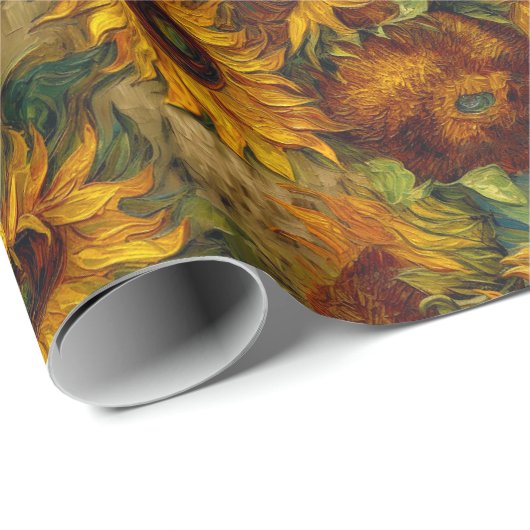 Impressionist Sunflower Cadeaupapier (Rol Hoek)